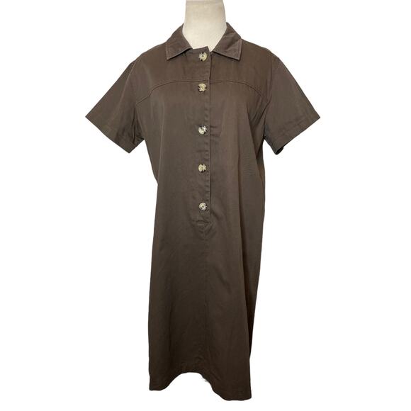 Harve Benard short sleeves front half button mini shirt dress size Large - Picture 1 of 7